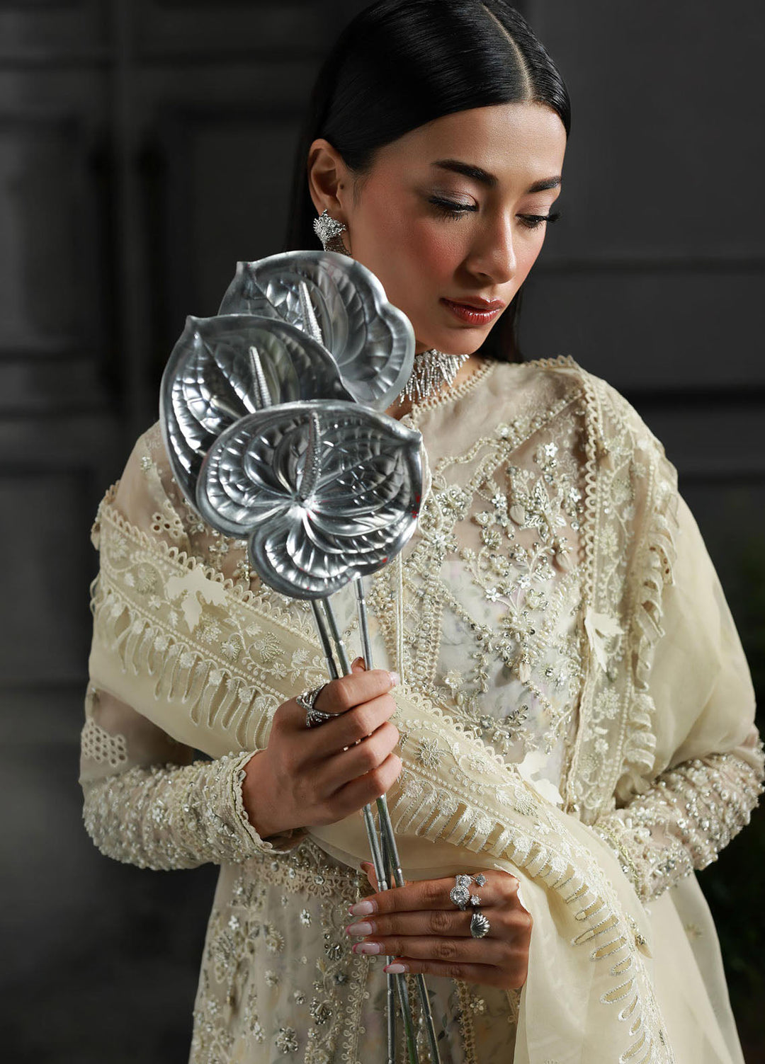 Elirah by Qalamkar Embroidered Organza Suits Unstitched 3 Piece QLM25EF MF-06 Ivara - Formals Collection