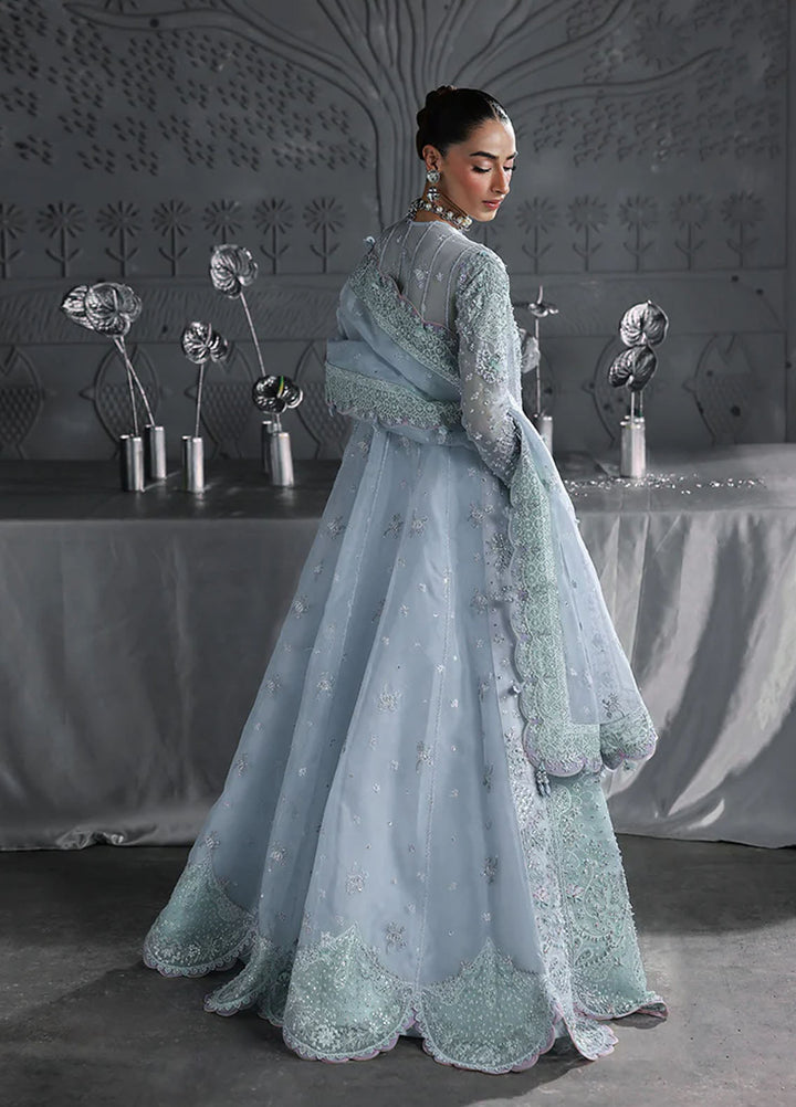 Elirah by Qalamkar Embroidered Organza Suits Unstitched 3 Piece QLM25EF MF-08 Serene Aqua - Formals Collection