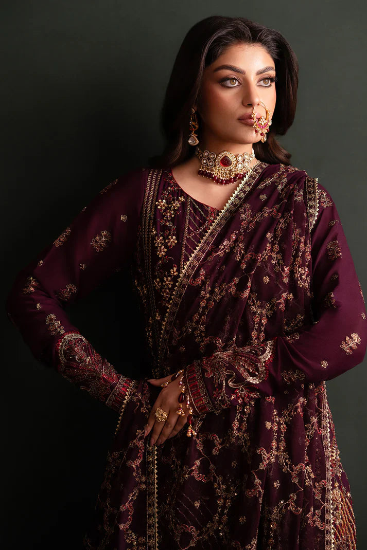 Nooresha by Emaan Adeel Embroidered Chiffon Suit Unstitched 3 Piece EA25NF Jenan - Formals Collection