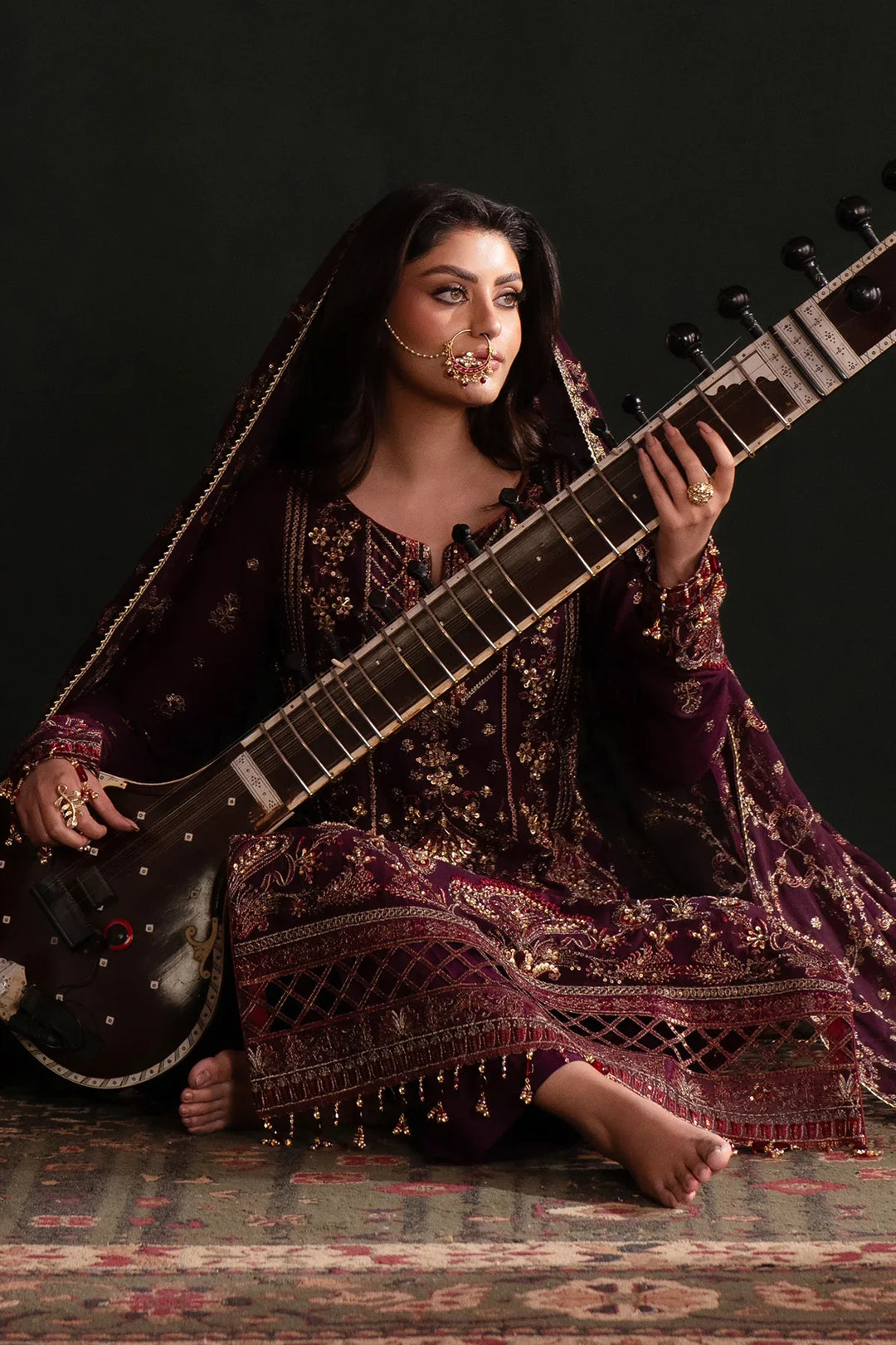 Nooresha by Emaan Adeel Embroidered Chiffon Suit Unstitched 3 Piece EA25NF Jenan - Formals Collection