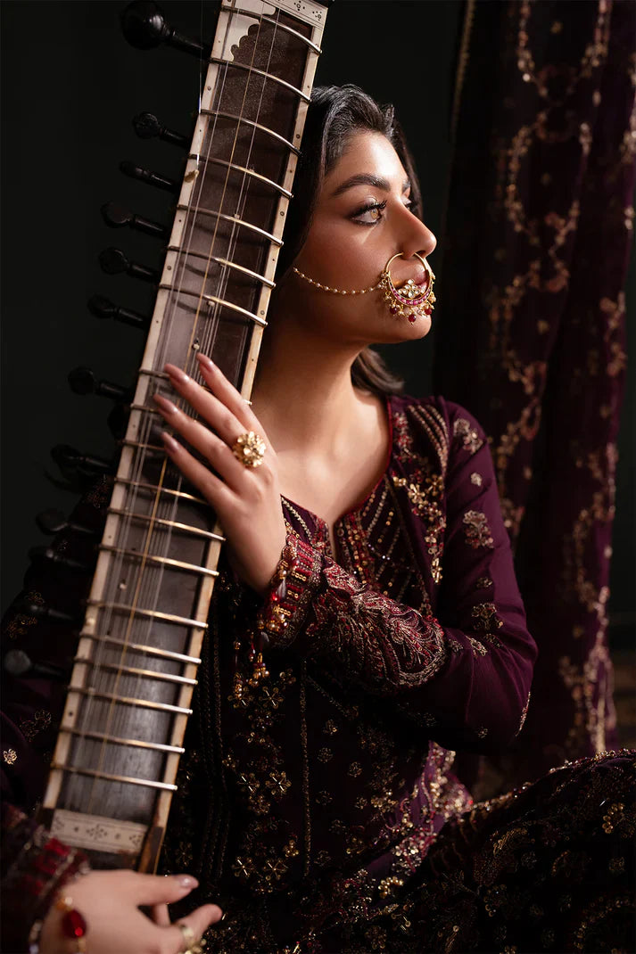 Nooresha by Emaan Adeel Embroidered Chiffon Suit Unstitched 3 Piece EA25NF Jenan - Formals Collection