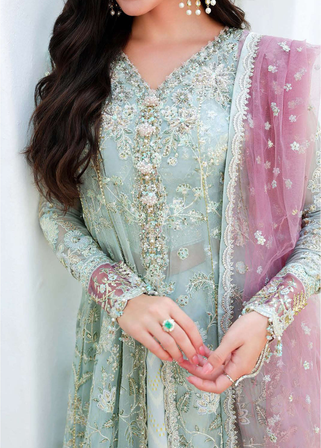 Bachelorette by Mushq Unstitched Embroidered Chiffon 3 Piece Suit MU26UBF Flirty Muse MUNCH260105 - Festive Collection