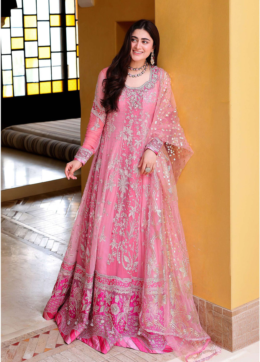 Bachelorette by Mushq Unstitched Embroidered Chiffon 3 Piece Suit MU26UBF Pink Promise MUNCH260107 - Festive Collection