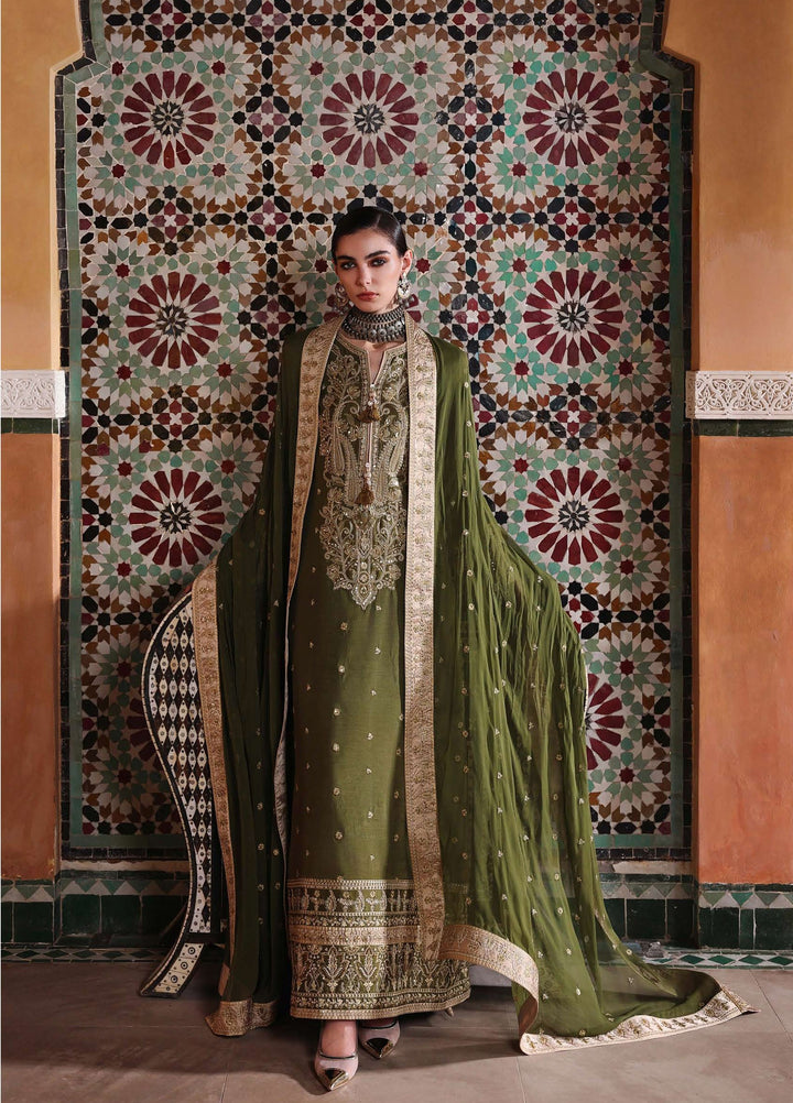 Nuvera Hemline by Mushq Unstitched Embroidered Raw Silk 3 Piece Suit MU26UNH Celestia Crown MUNES260203 - Festive Collection