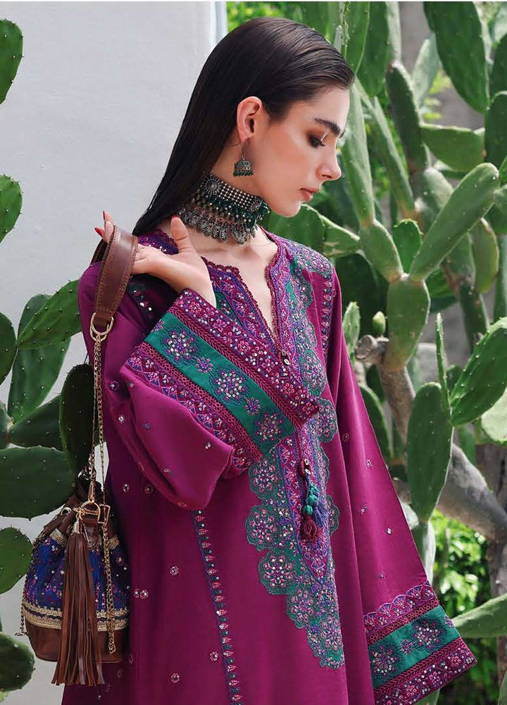 Nuvera Hemline by Mushq Unstitched Embroidered Raw Silk 3 Piece Suit MU26UNH Reina Rouge MUNES260204 - Festive Collection