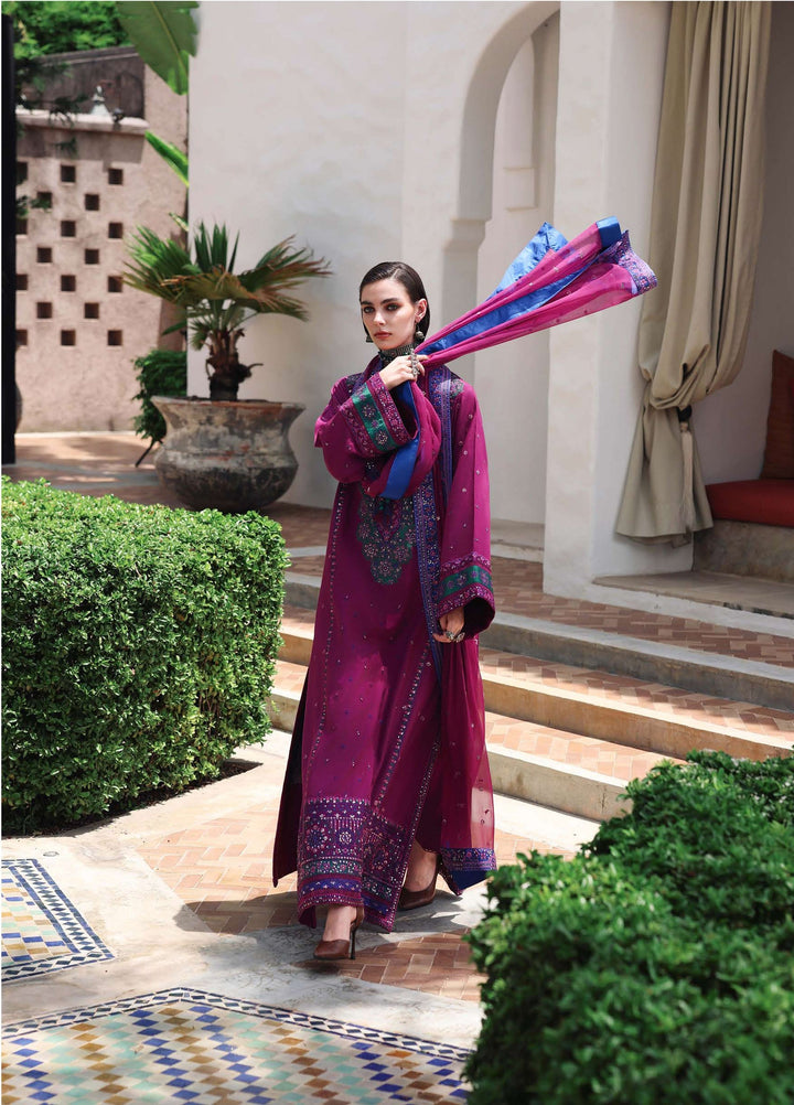 Nuvera Hemline by Mushq Unstitched Embroidered Raw Silk 3 Piece Suit MU26UNH Reina Rouge MUNES260204 - Festive Collection