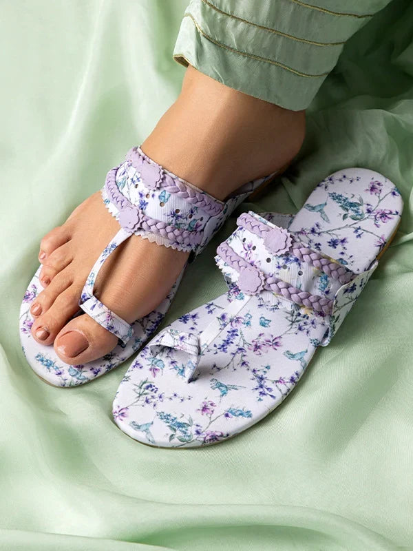 Maa aur Mai by TJK Designs Printed Footwear Inaya Kholapuri - Casual Collection
