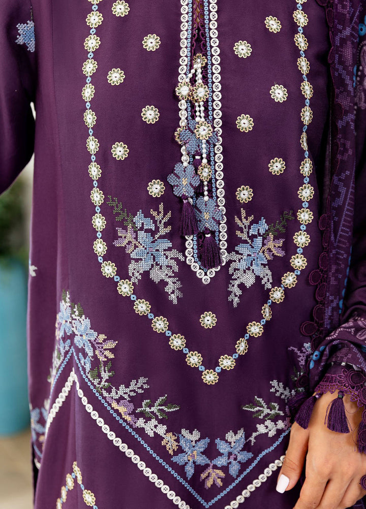 Cross Stitch Embroidered Cotton Satin Suits Unstitched 3 Piece CS25SU Mystic Dust - Winter Collection