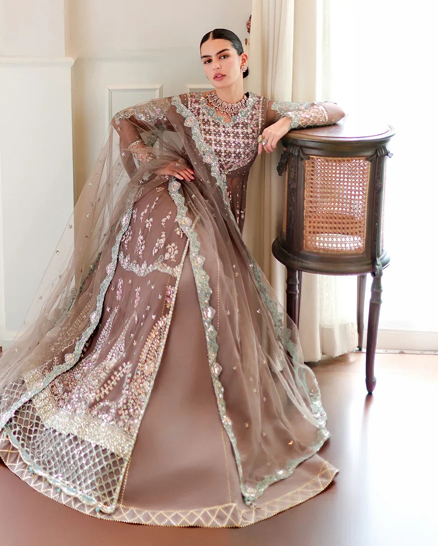 Whispers of Grace by Roheenaz Unstitched Embroidered Chiffon 3 Piece Suit RN26UWG Maeve RUNCH260203 - Wedding Collection