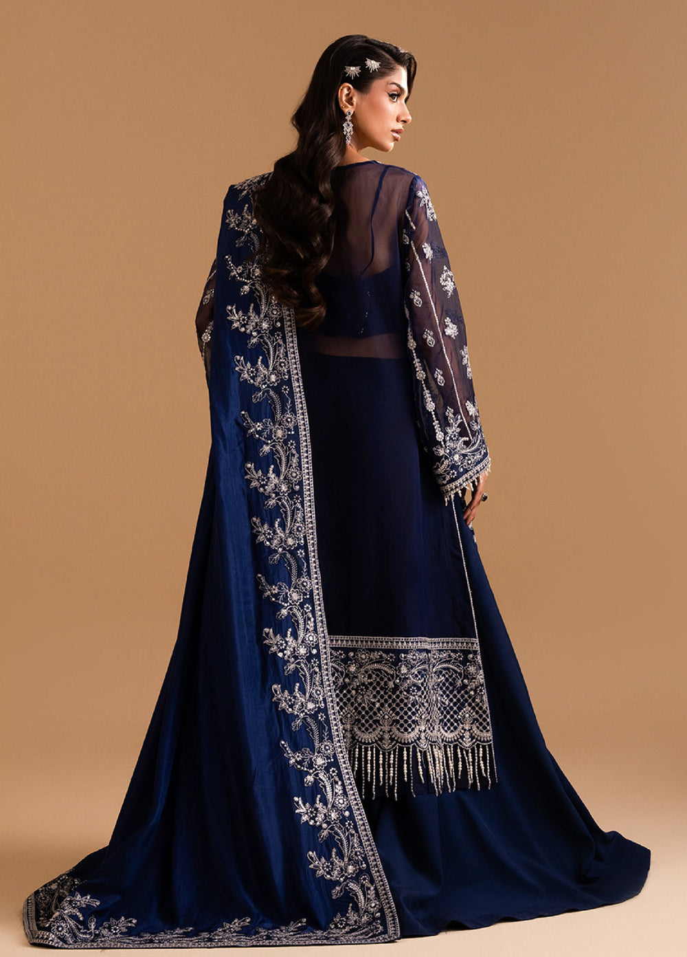 Afsanay by Zariya Luxury Embroidered Unstitched Chiffon 3 Piece Suits ZRY25LF D1 ZB50036 - Festive Collection