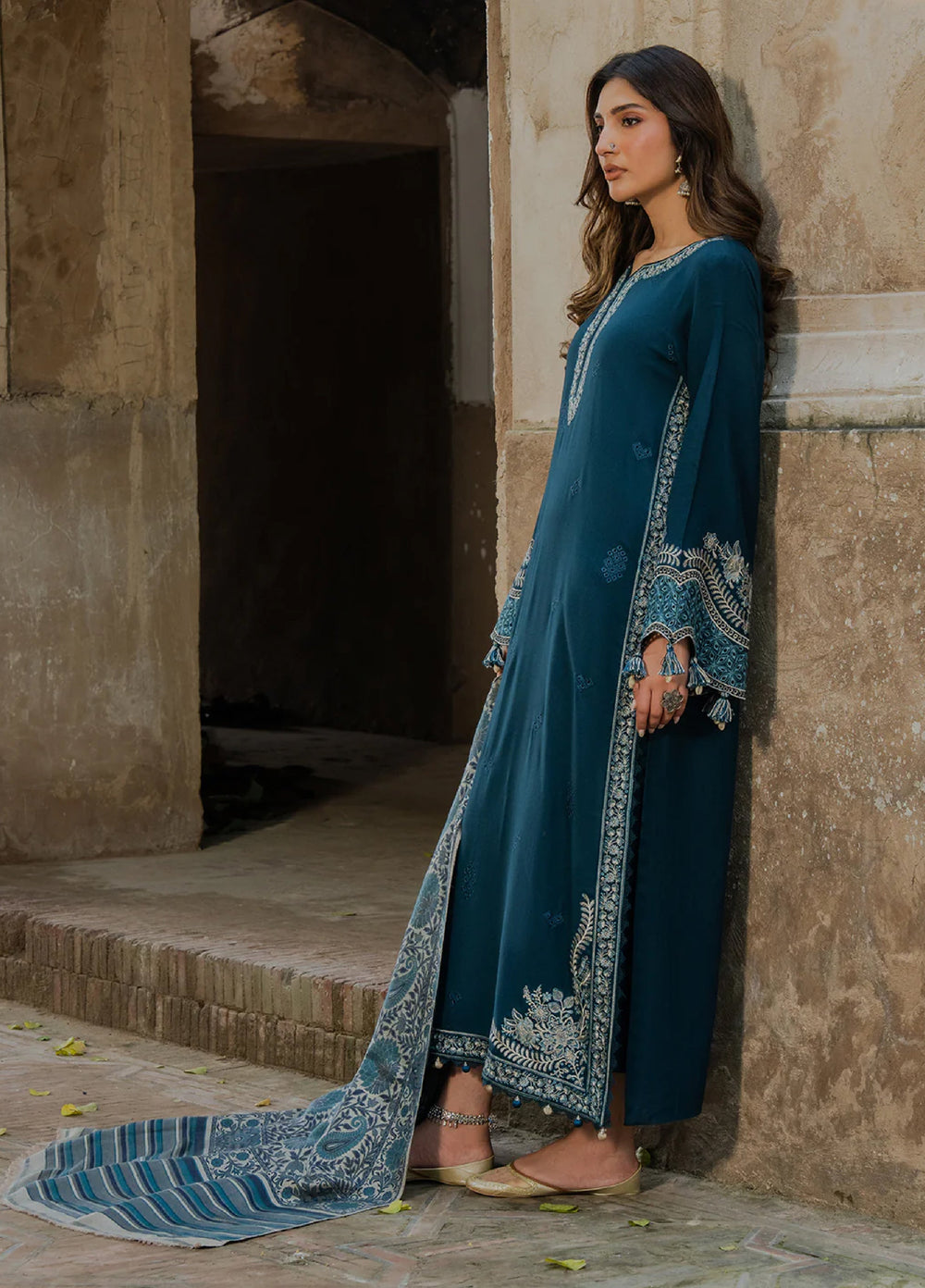Nooraniyat by Izel Embroidered wool Suits Unstitched 3 Piece IZ25NW Mahpara - Winter Collection