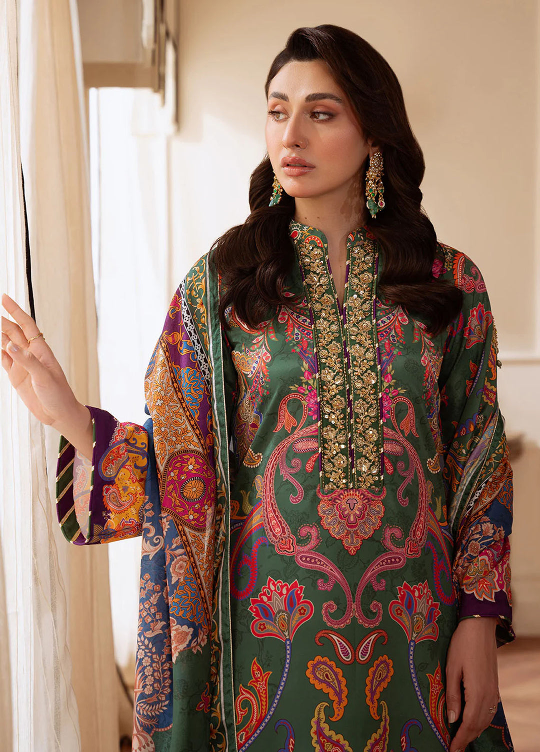 Veloure by Gulaal Embroidered Silk Suits Unstitched 3 Piece GL25VU GS - 06 Majestic Mosaic - Festive Collection