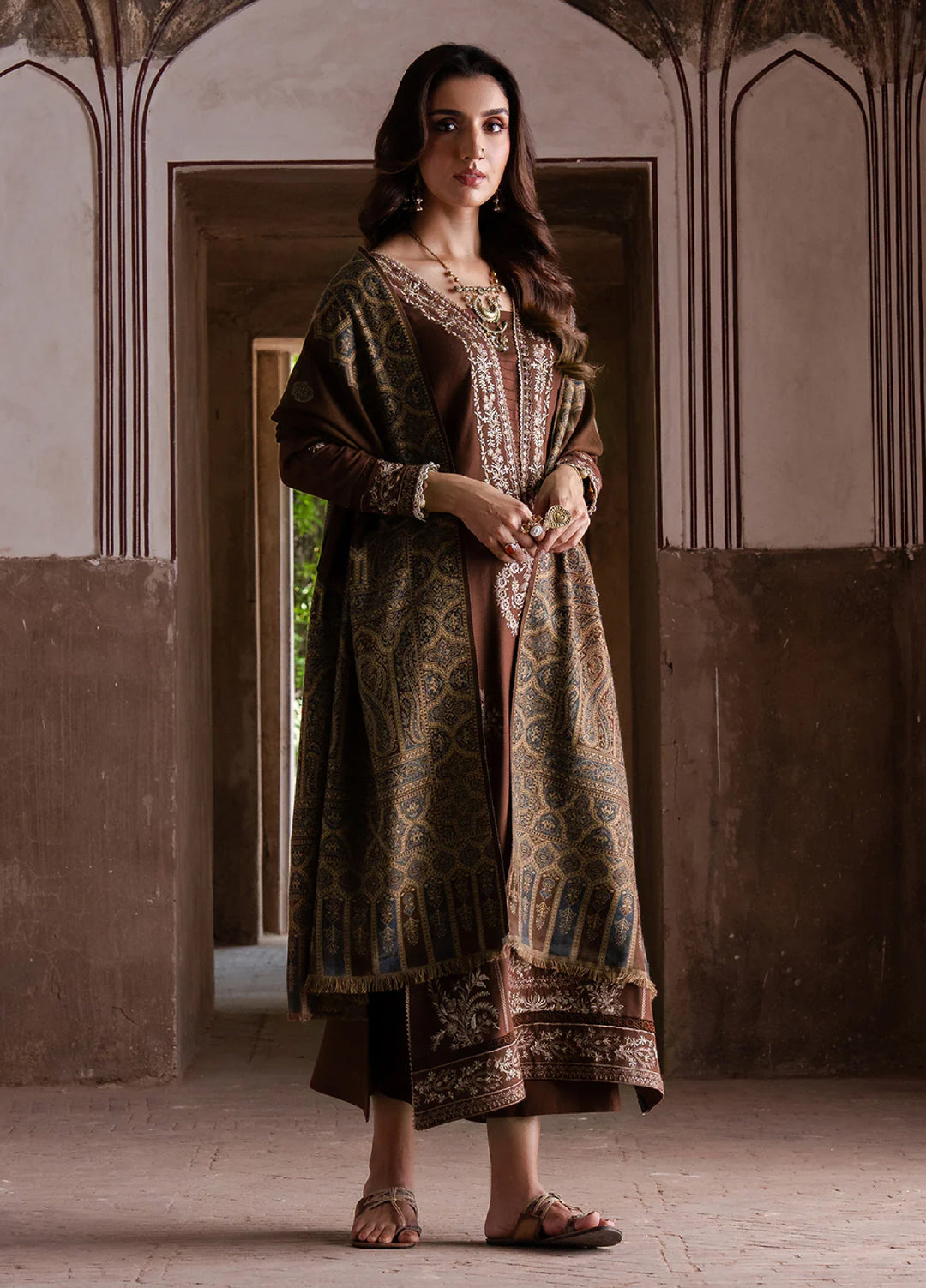 Nooraniyat by Izel Embroidered wool Suits Unstitched 3 Piece IZ25NW Manzil - Winter Collection