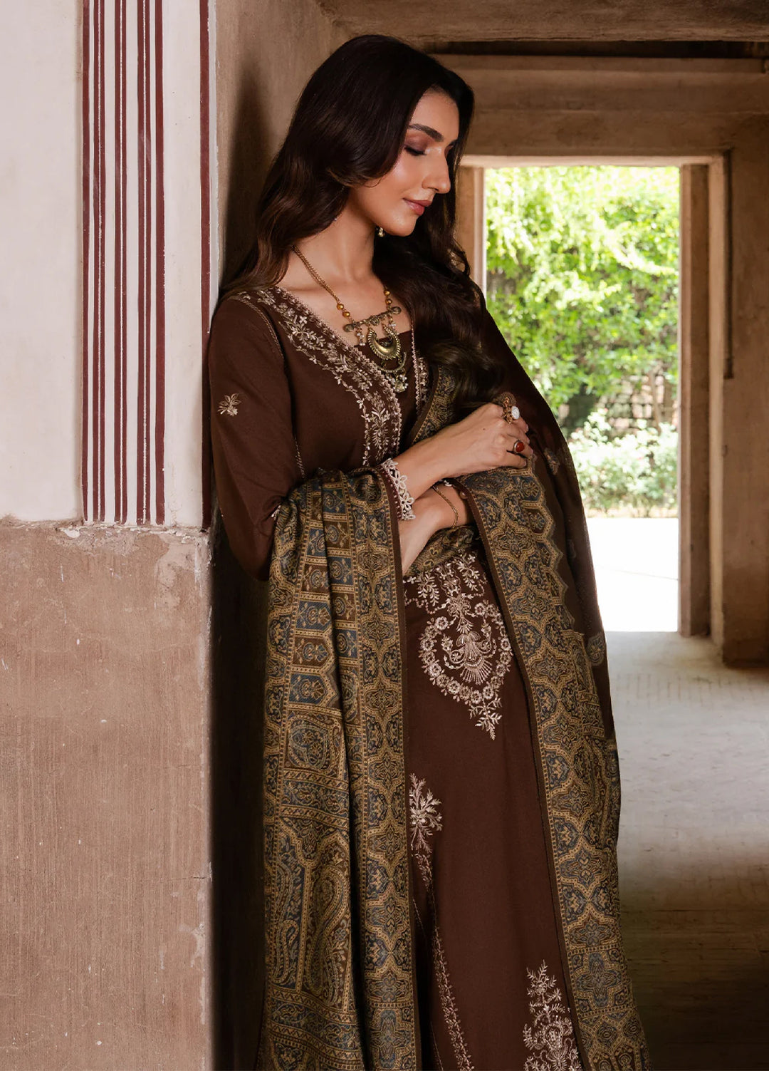 Nooraniyat by Izel Embroidered wool Suits Unstitched 3 Piece IZ25NW Manzil - Winter Collection
