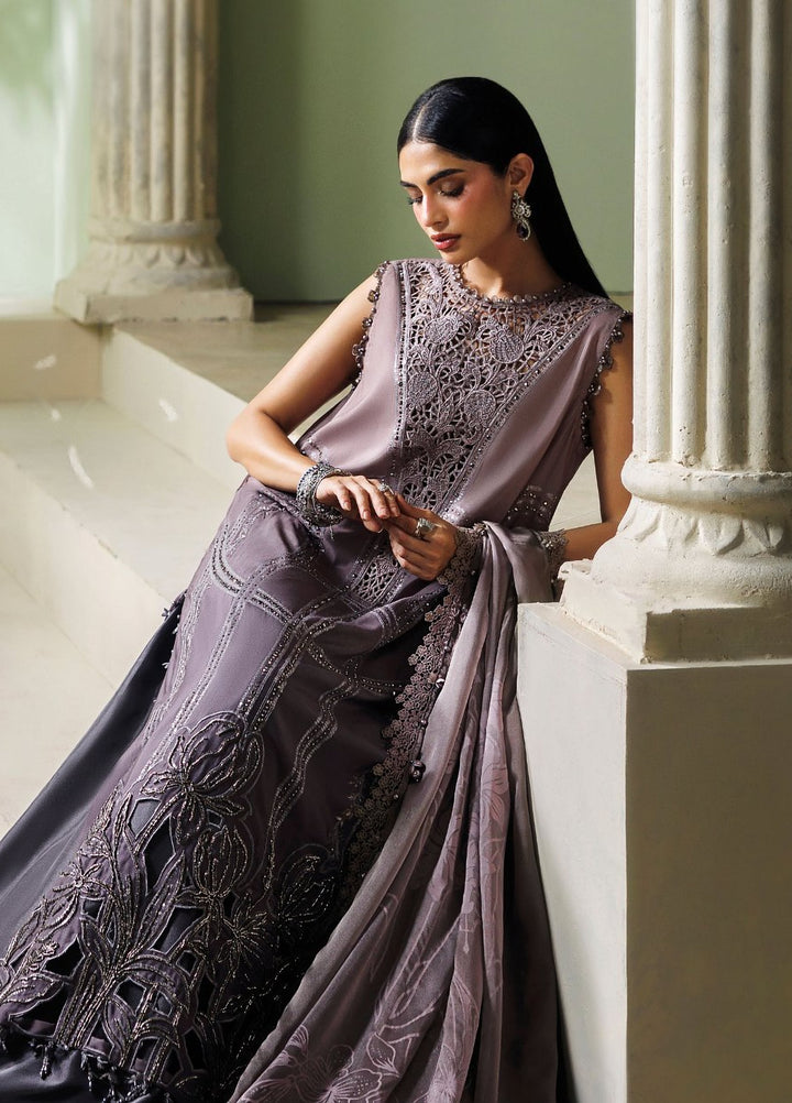 Soiree by Maria B Unstitched Embroidered Raw Silk 3 Piece Suit MB26US D4 - Festive Collection