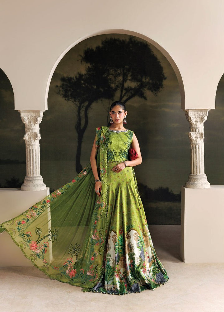 Soiree by Maria B Unstitched Embroidered Raw Silk 3 Piece Suit MB26US D6 - Festive Collection