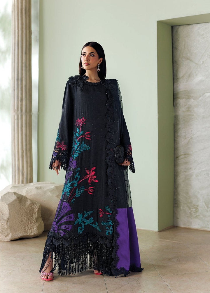 Soiree by Maria B Unstitched Embroidered Raw Silk 3 Piece Suit MB26US D8 - Festive Collection