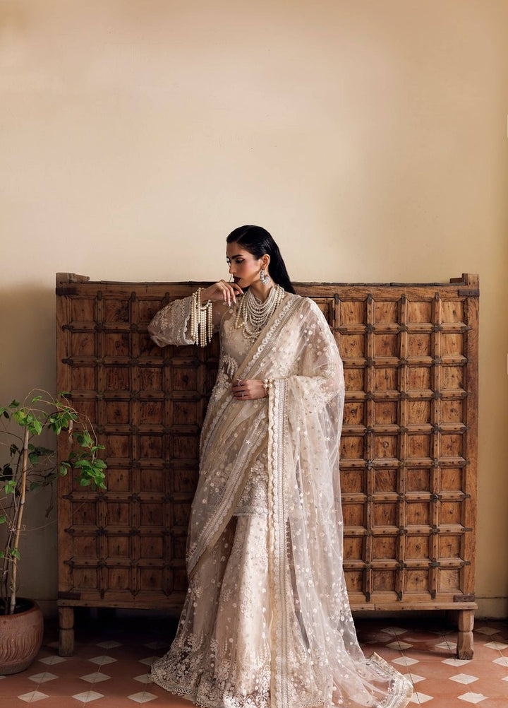 Marwa by Maryam Hussain Unstitched Embroidered Net 3 Piece Suit Chandni - Wedding Collection