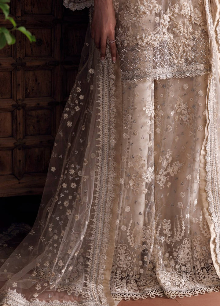 Marwa by Maryam Hussain Unstitched Embroidered Net 3 Piece Suit Chandni - Wedding Collection