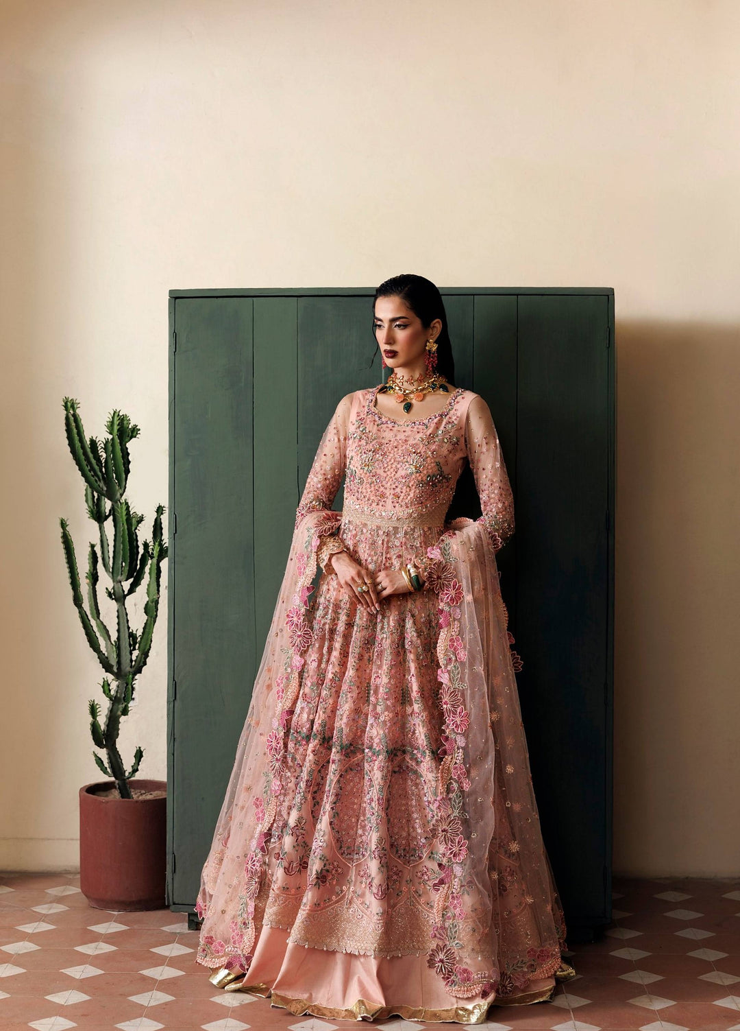 Marwa by Maryam Hussain Unstitched Embroidered Net 3 Piece Suit Gulnaaz - Wedding Collection