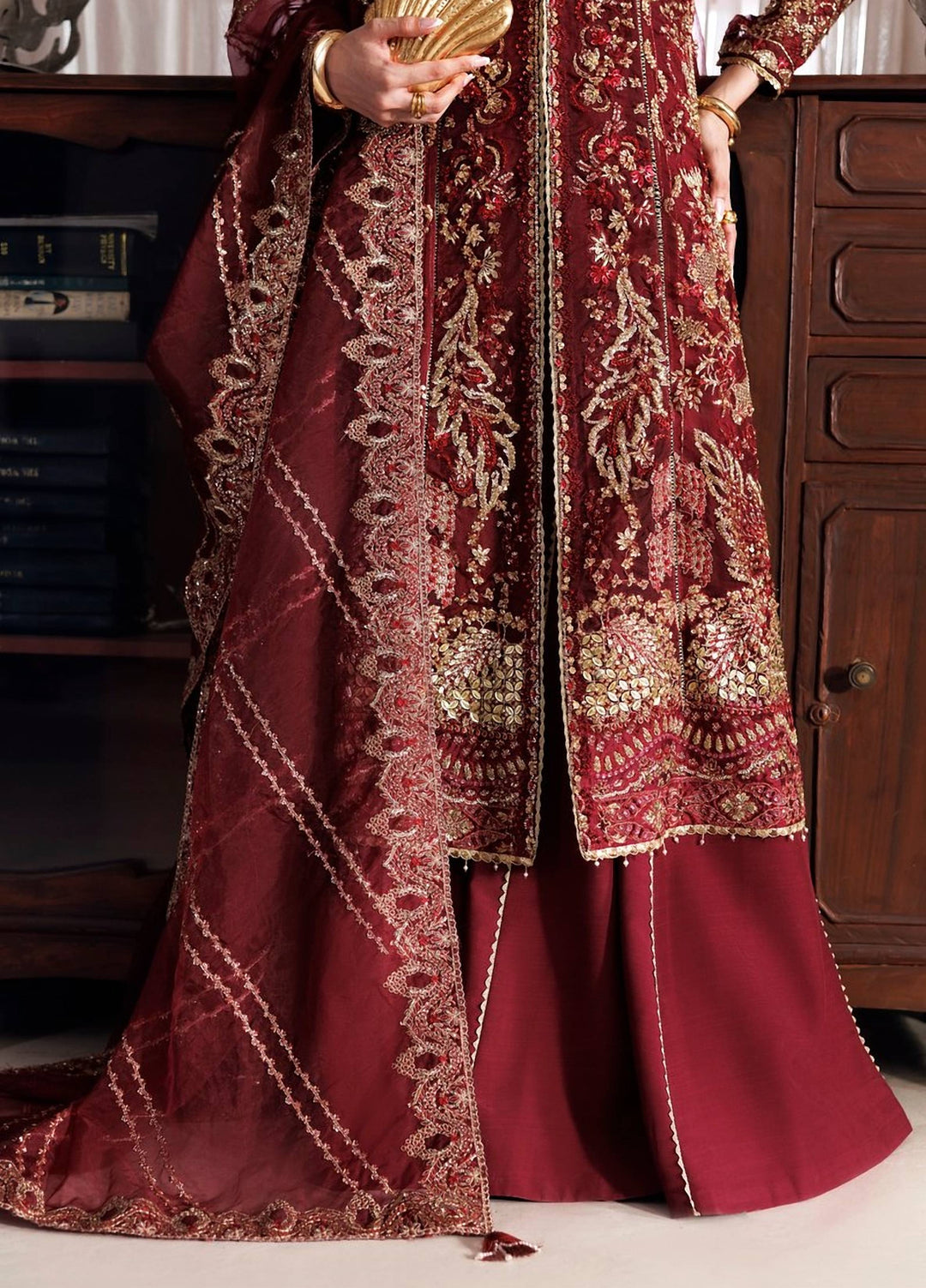 Marwa by Maryam Hussain Unstitched Embroidered Organza 3 Piece Suit Mehrosh - Wedding Collection