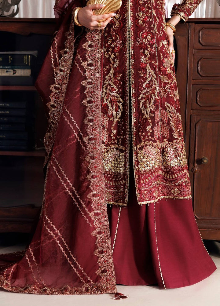 Marwa by Maryam Hussain Unstitched Embroidered Organza 3 Piece Suit Mehrosh - Wedding Collection