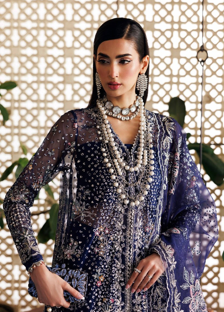 Marwa by Maryam Hussain Unstitched Embroidered Net 3 Piece Suit Sitara - Wedding Collection