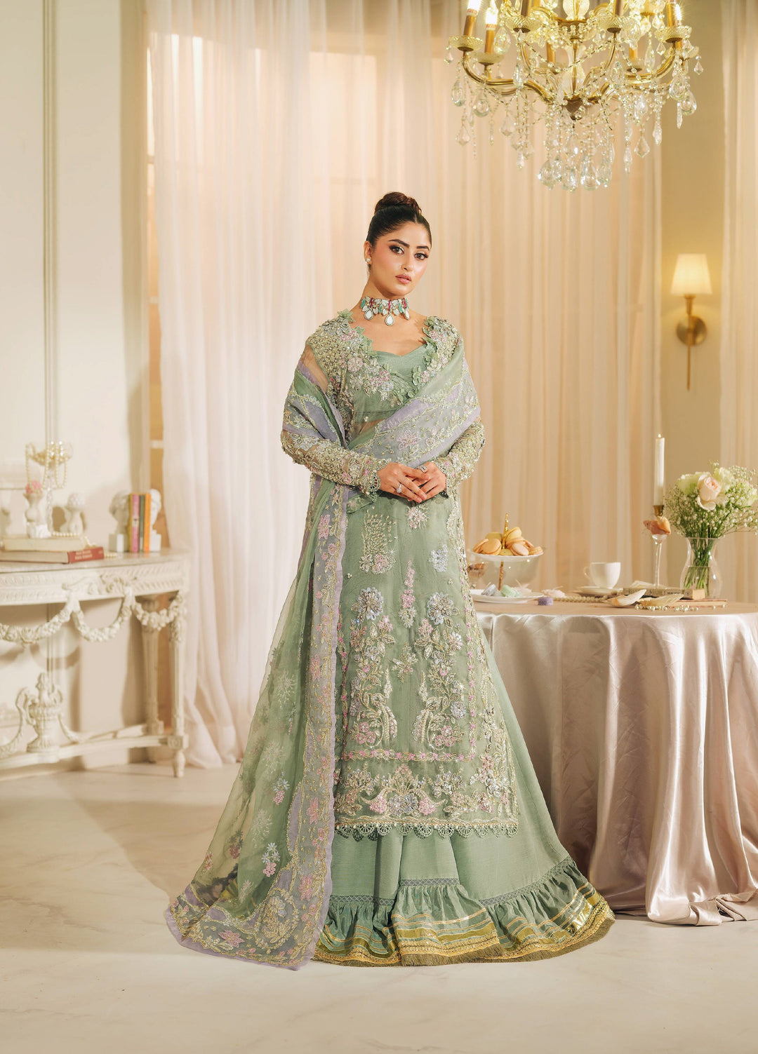 Maryam Hussain Unstitched Wedding Embroidered Organza Suits 3 Piece MH25UW D-02 Janan - Wedding Collection