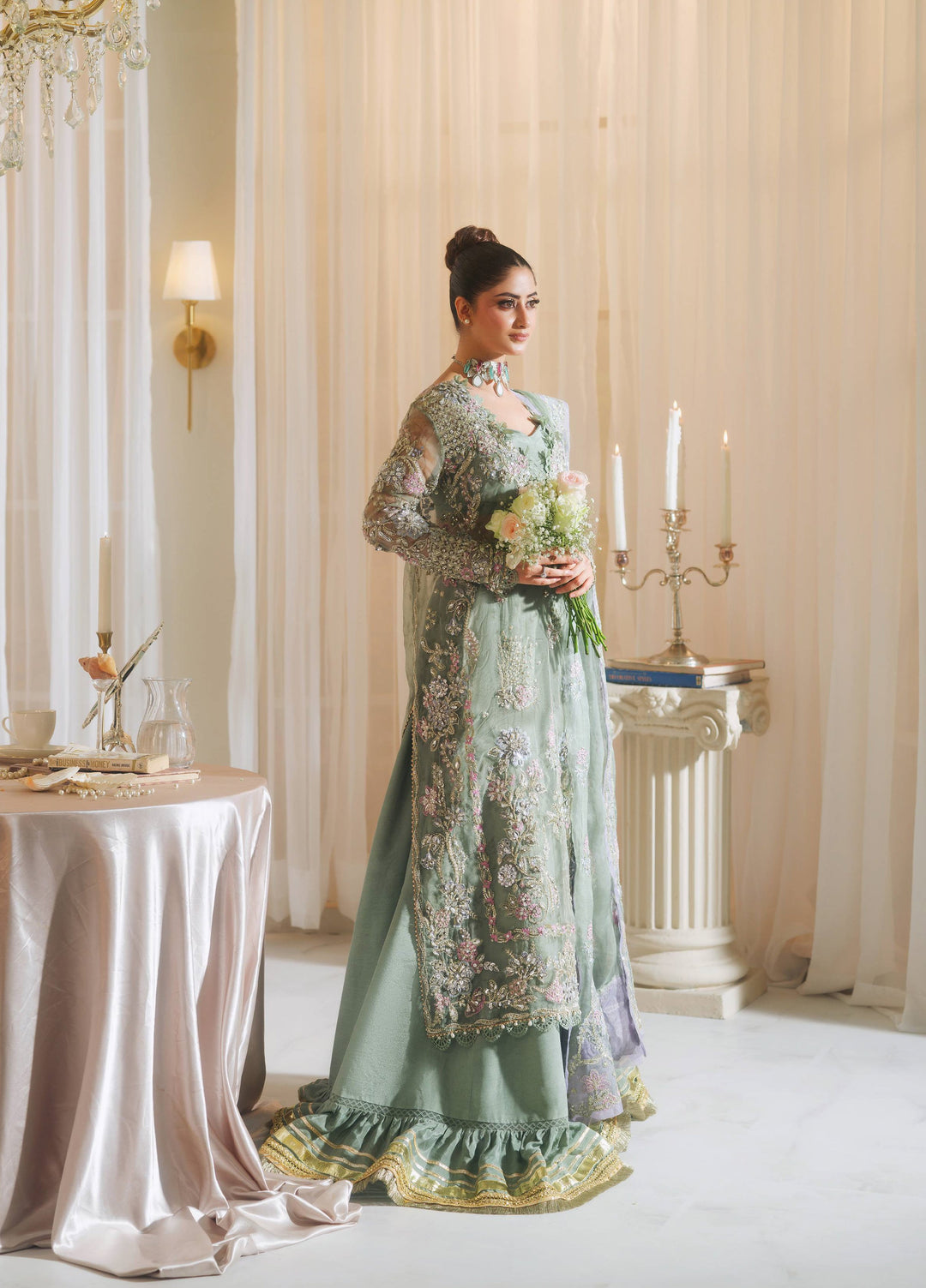 Maryam Hussain Unstitched Wedding Embroidered Organza Suits 3 Piece MH25UW D-02 Janan - Wedding Collection