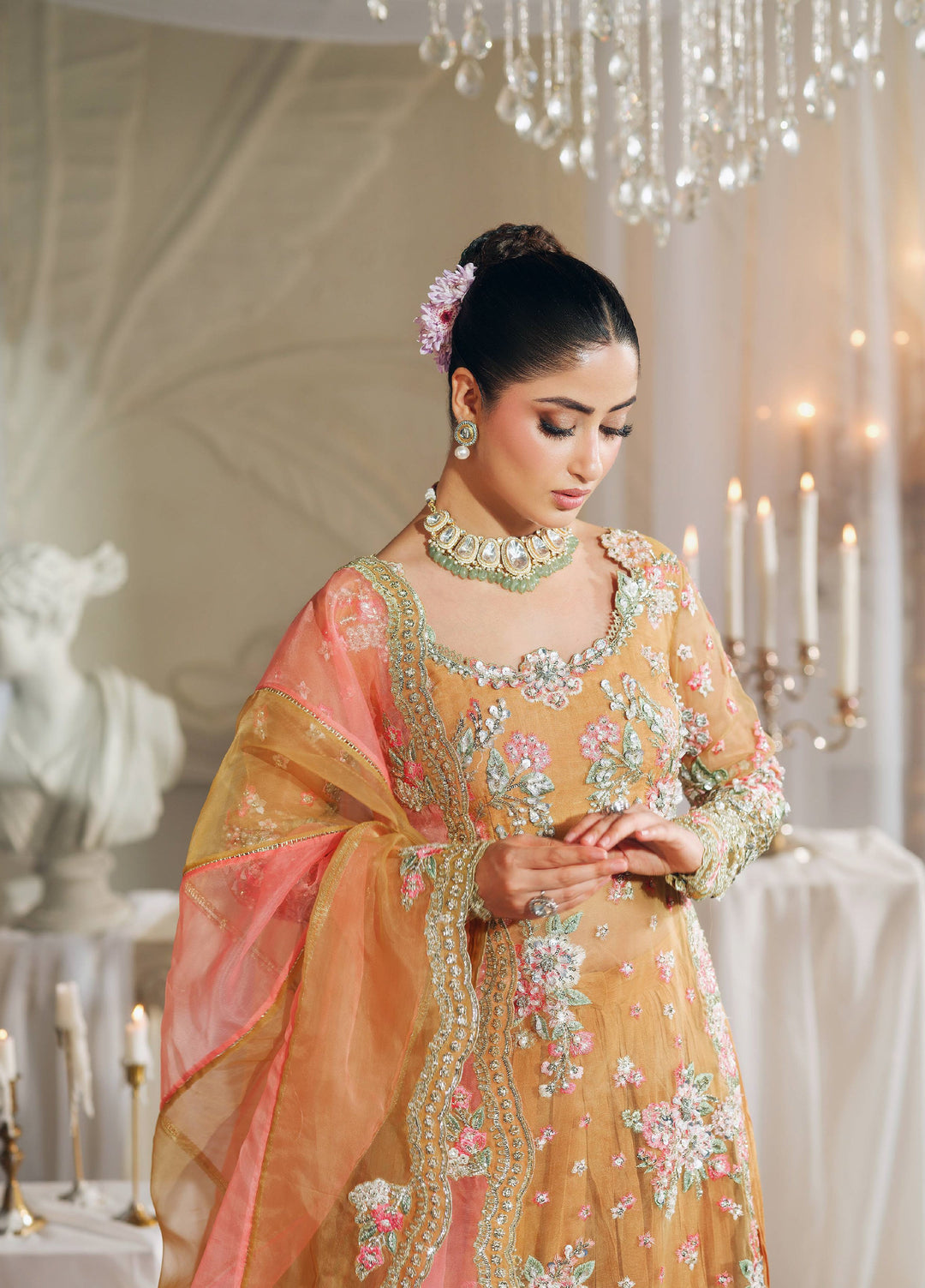 Maryam Hussain Unstitched Wedding Embroidered Organza Suits 3 Piece MH25UW D-04 Kayser - Wedding Collection