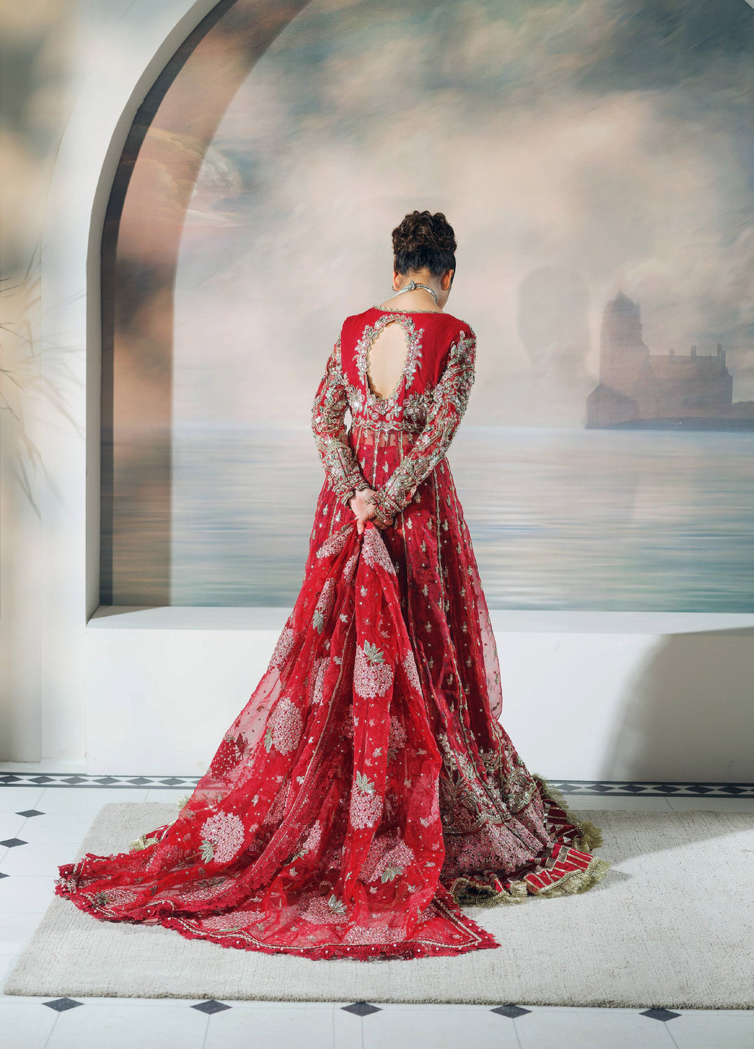 Maryam Hussain Unstitched Wedding Embroidered Organza Suits 3 Piece MH25UW D-06 Ishq - Wedding Collection