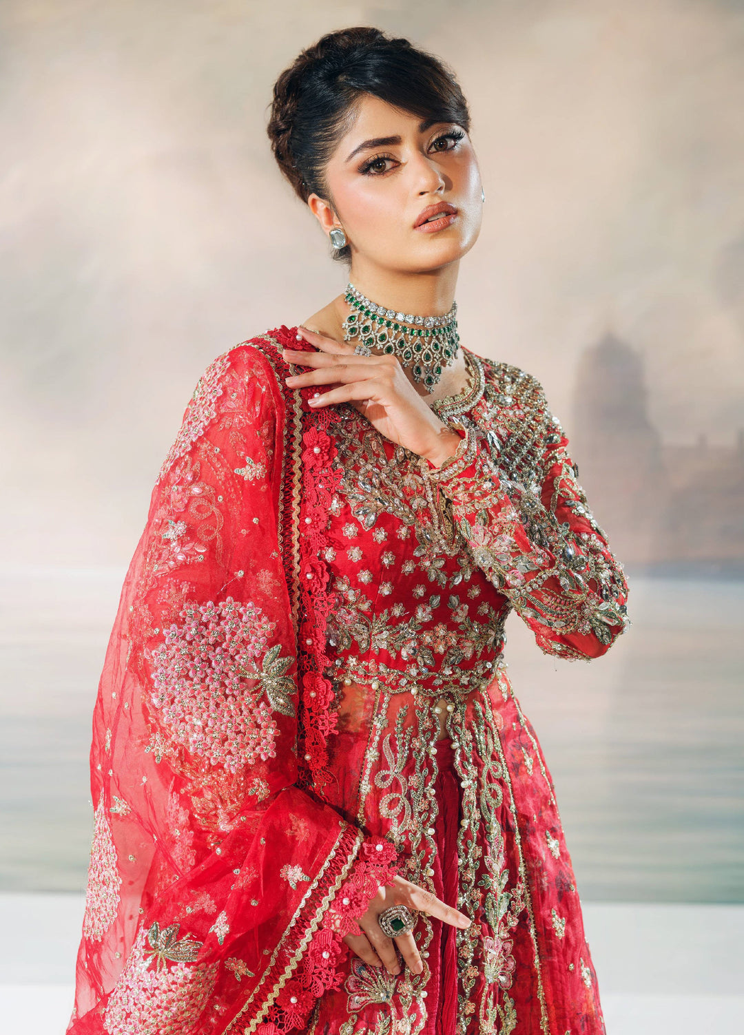 Maryam Hussain Unstitched Wedding Embroidered Organza Suits 3 Piece MH25UW D-06 Ishq - Wedding Collection