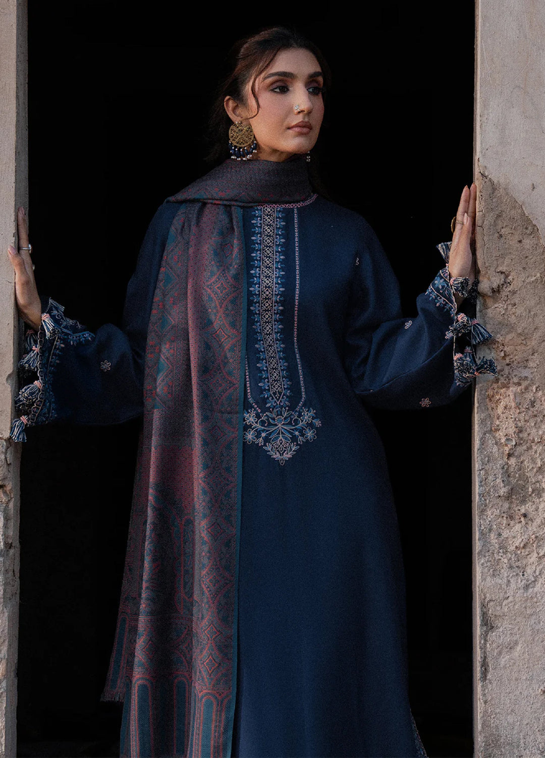 Nooraniyat by Izel Embroidered wool Suits Unstitched 3 Piece IZ25NW Mashq - Winter Collection