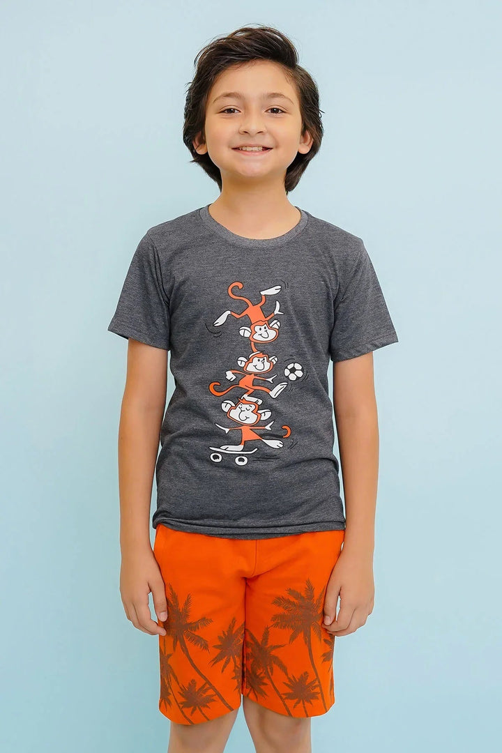 Ochre RTW Printed Cotton T-Shirt Boys 1 Piece OKB-297 - Summer Collection