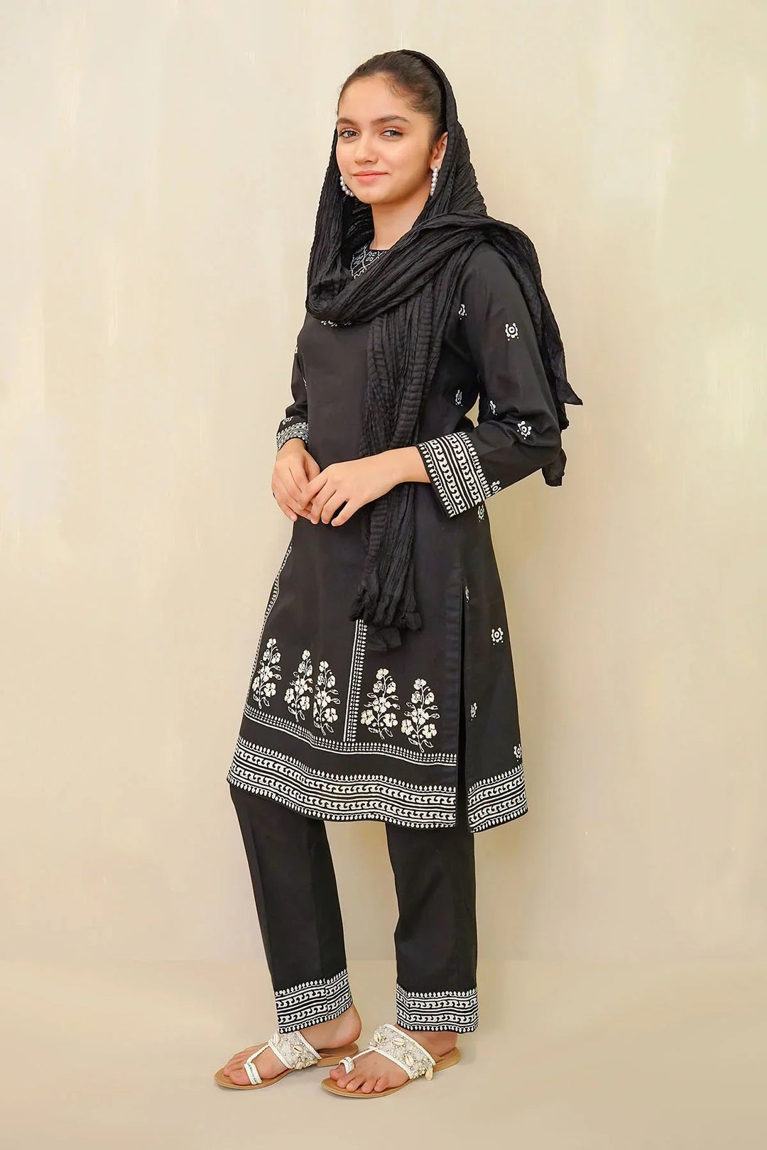 Ochre RTW Printed Cotton Block Girls 3 Piece OFW-MRM-02 - Winter Collection