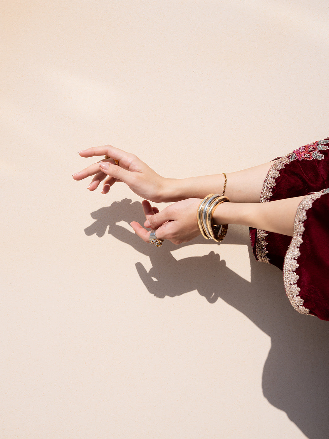 Le Tresor by Izel Pret Embroidered Velvet 3 Piece Suit Merlot - Festive Collection