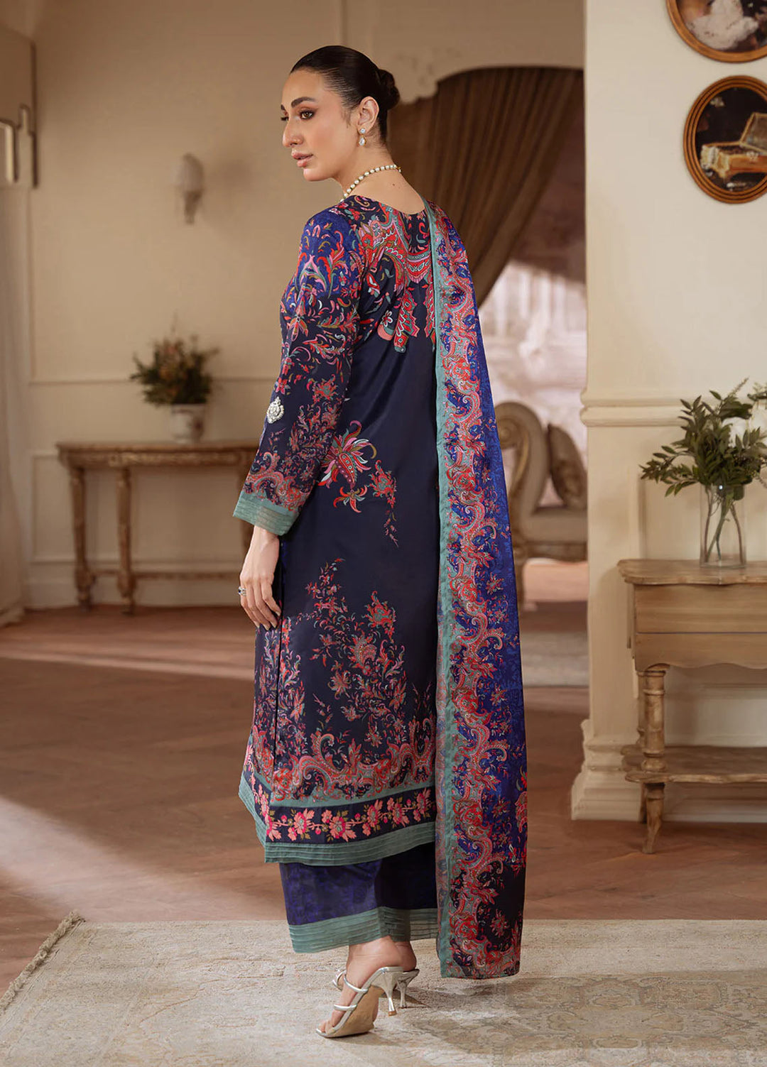 Veloure by Gulaal Embroidered Silk Suits Unstitched 3 Piece GL25VU GS - 03 Midnight Reverie - Festive Collection