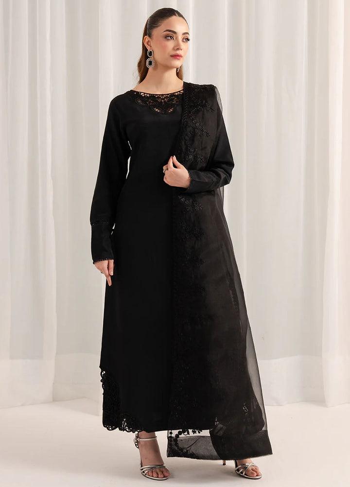 Izel Pret Embroidered Raw Silk 3 Piece Suit Minuit