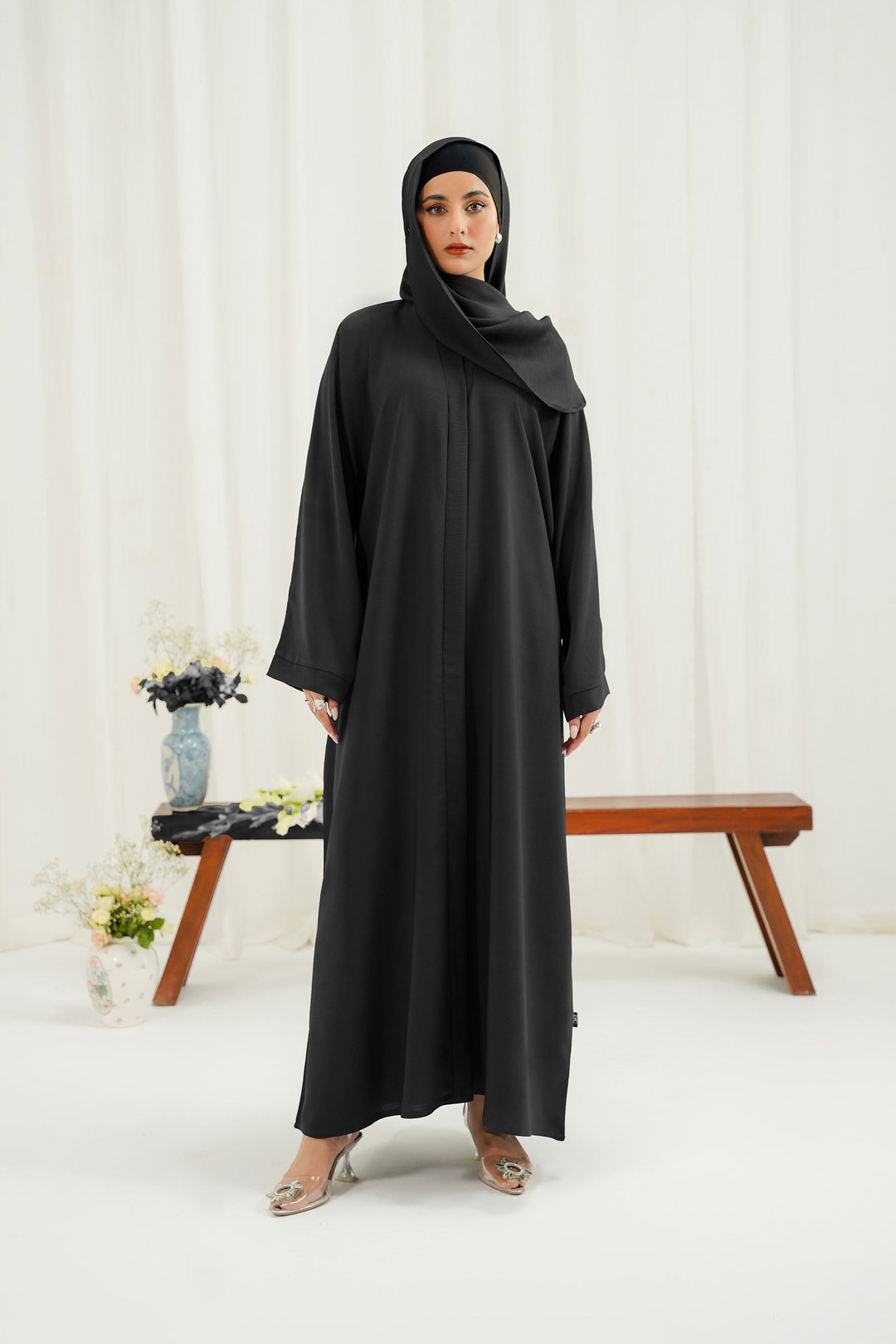 Divinely Crafted Abaya Casual Crepe 1 Piece Misk Abaya | Buttoned Up