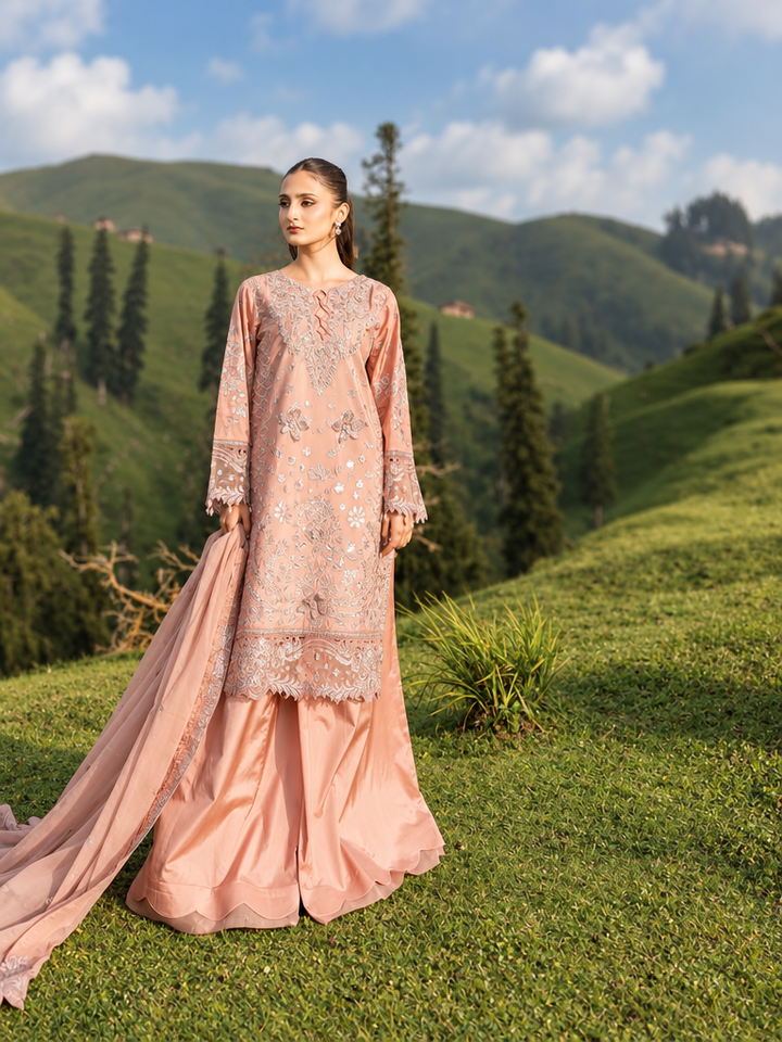 Dastaan by Zebtan Unstitched Embroidered Tassal Silk 3 Piece Suit ZB26UD DZ-04 - Festive Collection