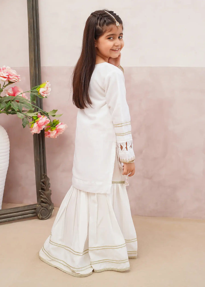 Modest Girls RTW Embroidered Chiffon 3 Piece Suit White Wedding Collection