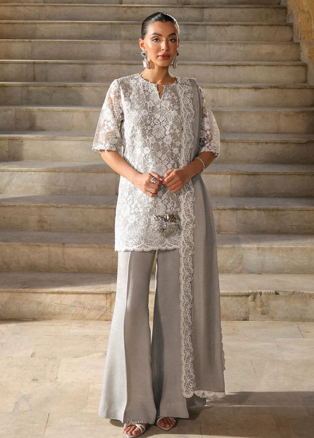 Luxe by Sahar Pret Embroidered Organza 3 Piece Moonlight Shimmer