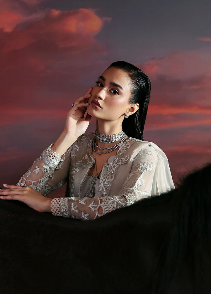 Moonlit Muse by Zarposh Embroidered Chiffon Suits Unstitched 3 Piece ZP25ML D-02 Lumen - Formals Collection