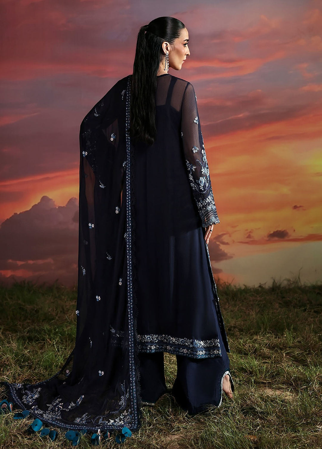 Moonlit Muse by Zarposh Embroidered Chiffon Suits Unstitched 3 Piece ZP25ML D-03 Muse - Formals Collection