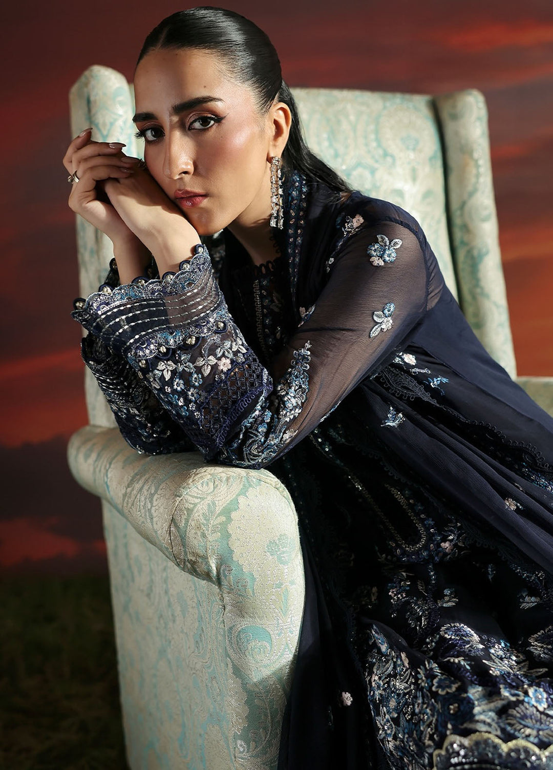 Moonlit Muse by Zarposh Embroidered Chiffon Suits Unstitched 3 Piece ZP25ML D-03 Muse - Formals Collection