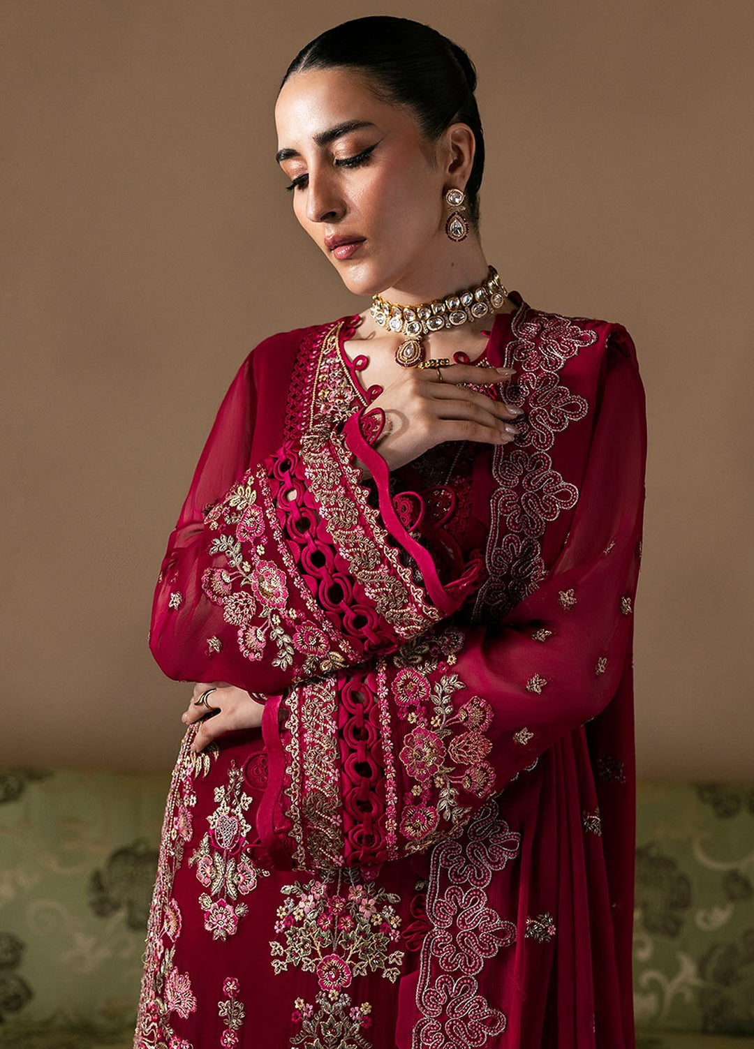 Moonlit Muse by Zarposh Embroidered Chiffon Suits Unstitched 3 Piece ZP25ML D-06 Poise - Formals Collection