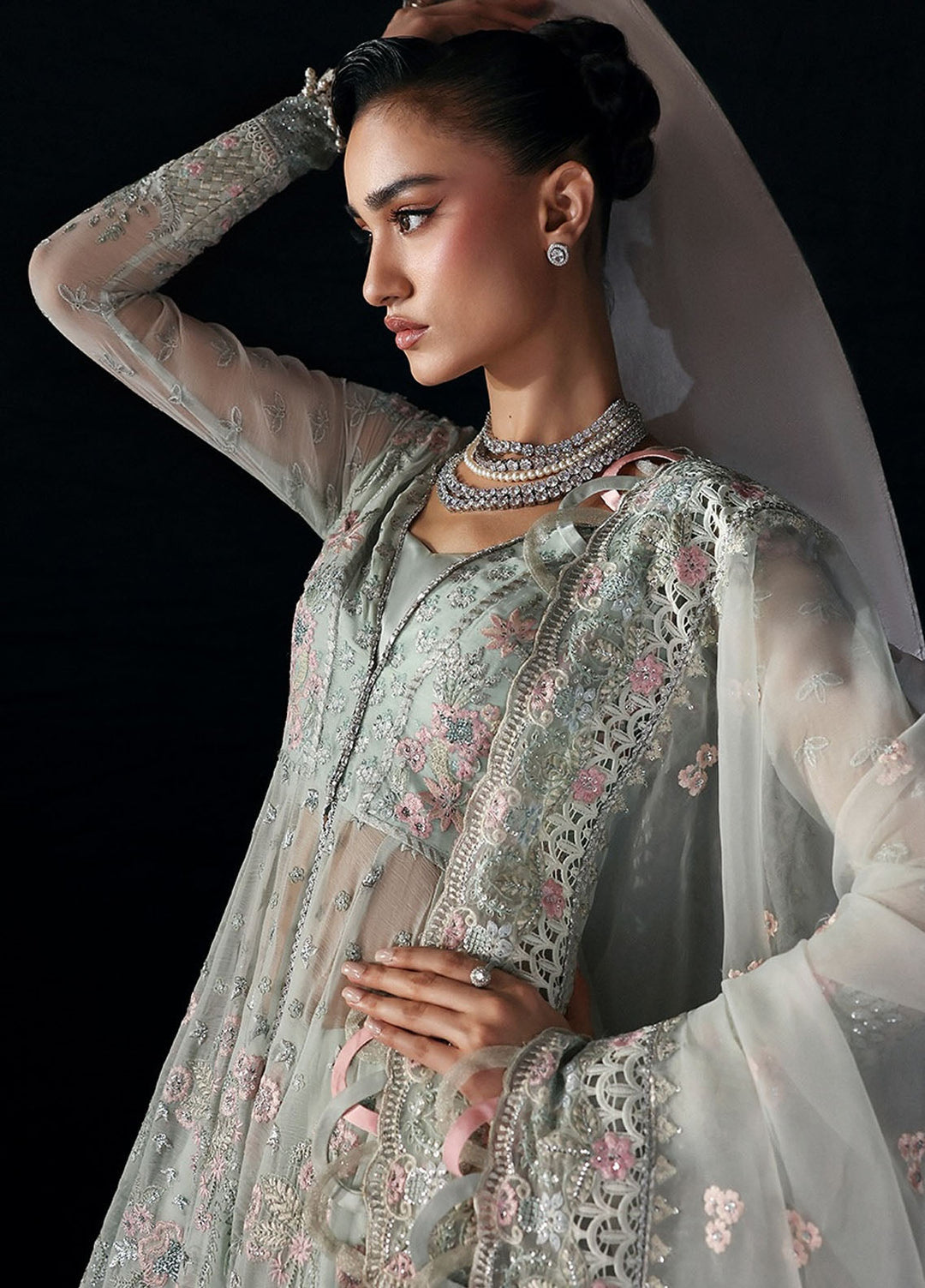 Moonlit Muse by Zarposh Embroidered Chiffon Suits Unstitched 3 Piece ZP25ML D-08 Verae - Formals Collection