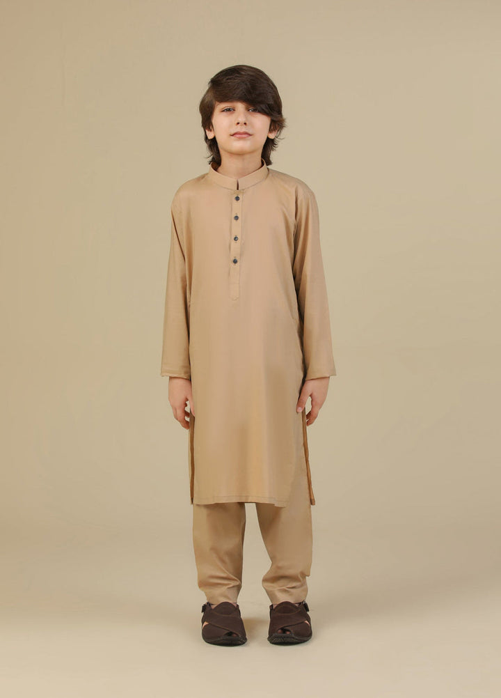 Muraqsh Ready To Wear Solids Cotton Boys Camel Kurta Trouser MUR-CSCKT - Summer Collection