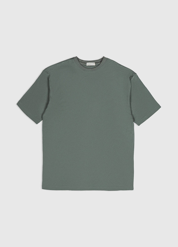 Muraqsh Ready To Wear Solids Cotton Men Army Green Interlock Oversized Tee ADB-ARGIOT - Summer Collection