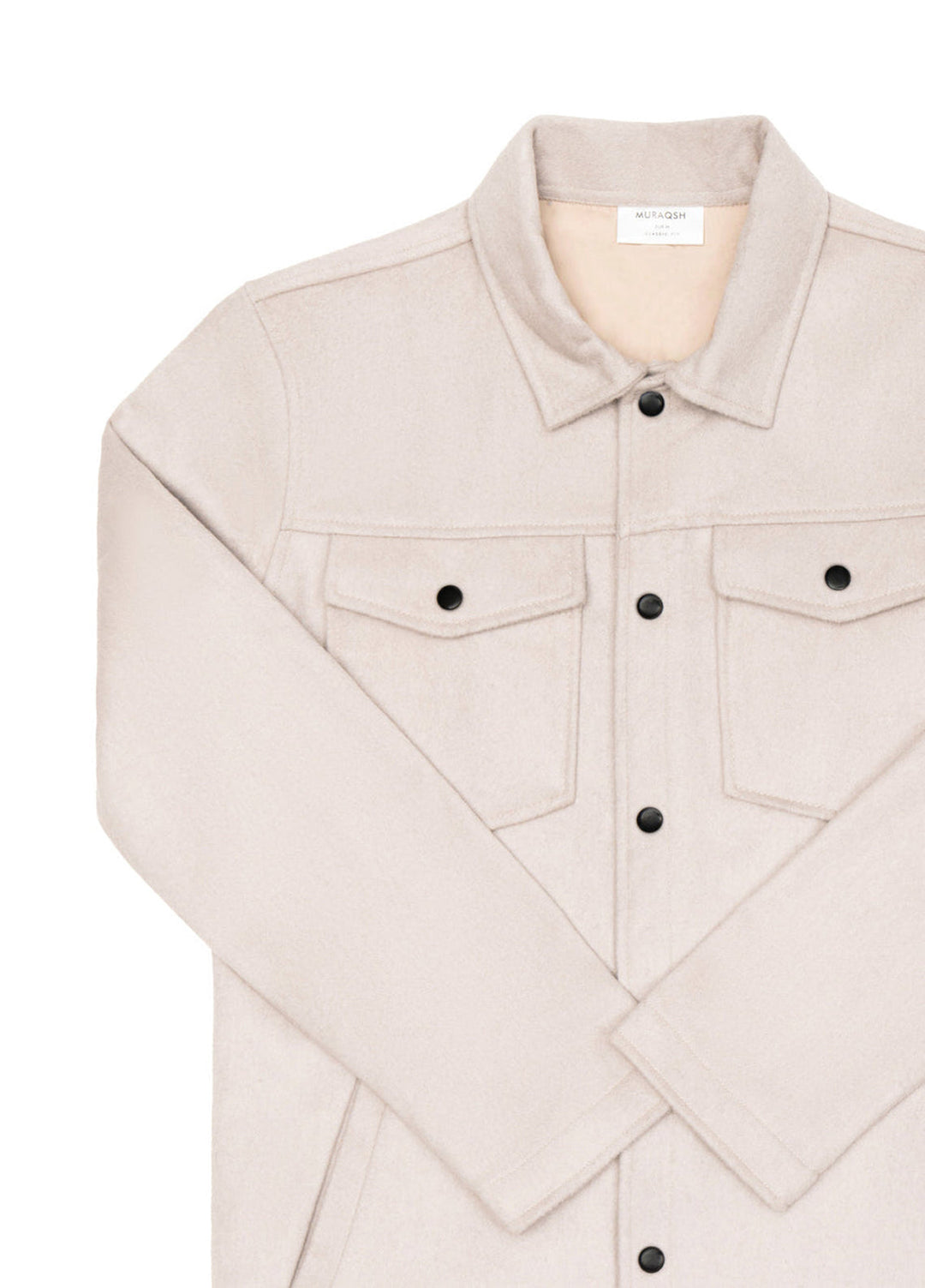 Muraqsh Ready To Wear Solids Cotton Men Beige Wool Coat ABD-BWC - Summer Collection